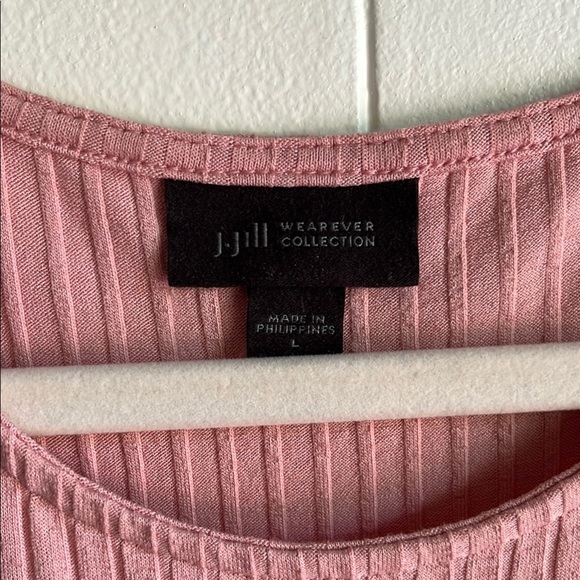 J. Jill Wherever Collection Pink Ribbed Sleeveless Sheath Midi Beach Dress Sz L - Picture 3 of 8